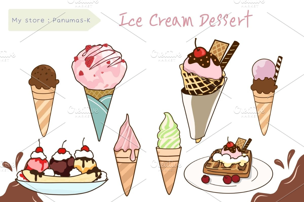 10 Png Ice Cream Dessert Clipart, a Graphic by PKshop (Photo 1 of 3)