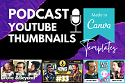 Podcast YouTube Thumbnails - Canva, a Social Media Template by BitByChip (Thumbnail 1 of 6)