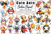 Happy Cute Ants Cartoon Clipart, a Graphic by CitraGraphics (Thumbnail 1 of 4)