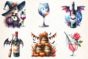Halloween Wine Tasting Clipart, an Illustration by DreamCafeArt (Thumbnail 2 of 5)