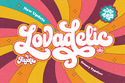 Lovadelic + Extras, a Script Font by Aiyari (Thumbnail 1 of 14)