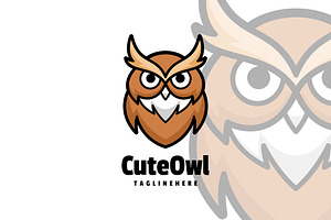 Cute Owl Mascot cartoon logo Design., a Design Template by ModalTampang