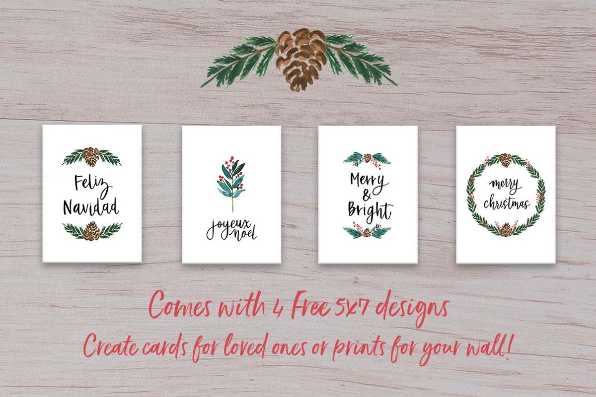 SALE Holiday Lettering & Clipart Kit, an Illustration by Jane Yu Designs (Photo 8 of 12)