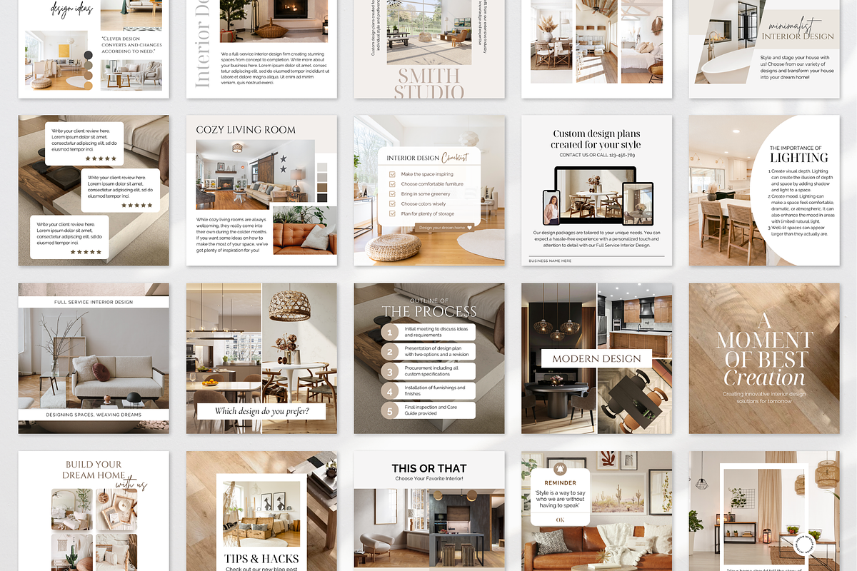 Interior Design Instagram Posts, a Social Media Template by ShopRShop (Photo 6 of 9)