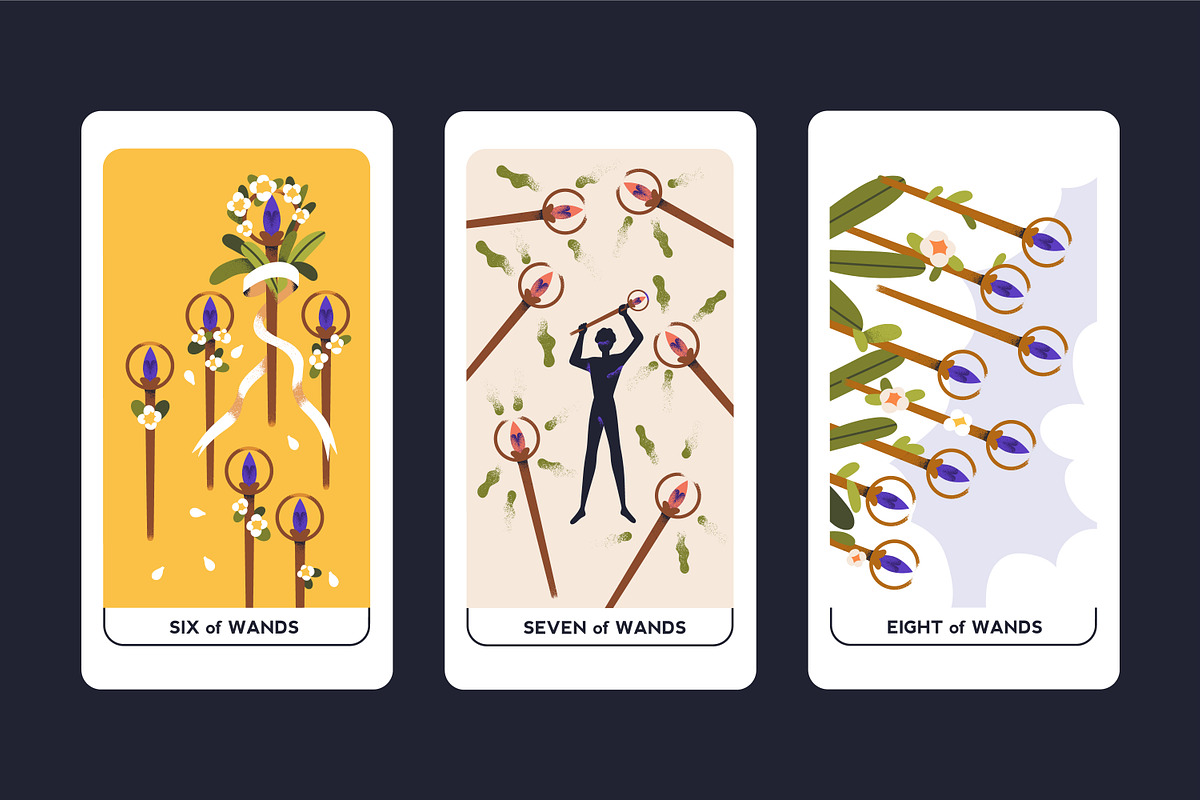 Suit of Wands tarot cards set, an Illustration by Good Studio (Photo 5 of 6)