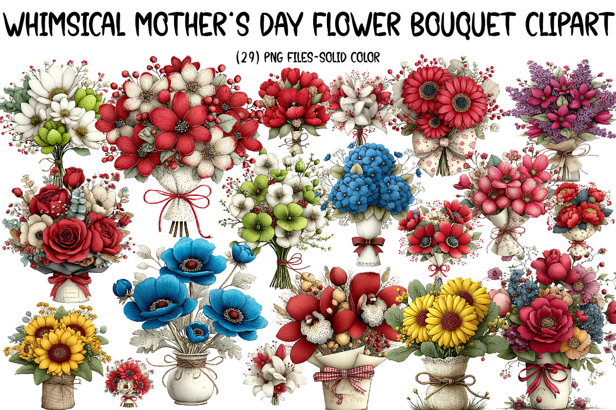 Whimsical Mother's Day flower bouque, an Illustration by Designworld (Photo 1 of 4)