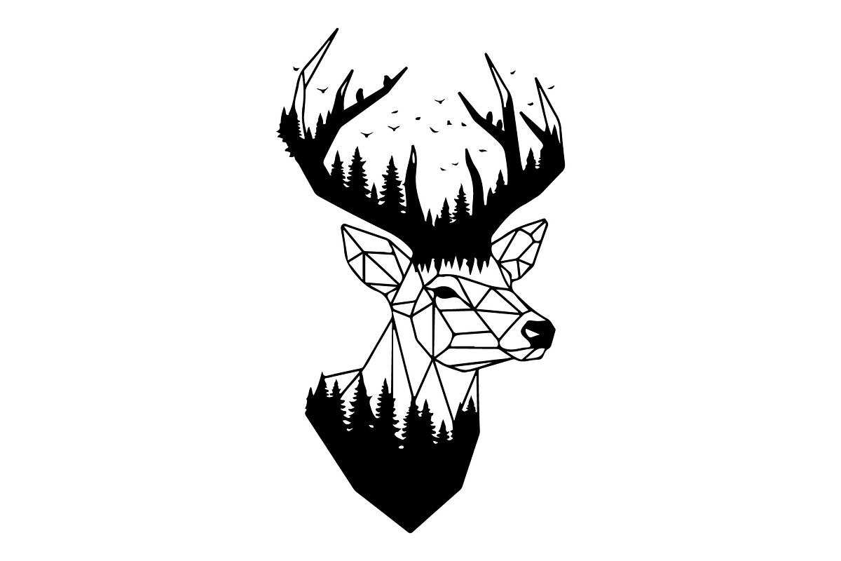 Deer Antler Silhouette Bundle, an Object Illustration by yasushie (Photo 10 of 31)