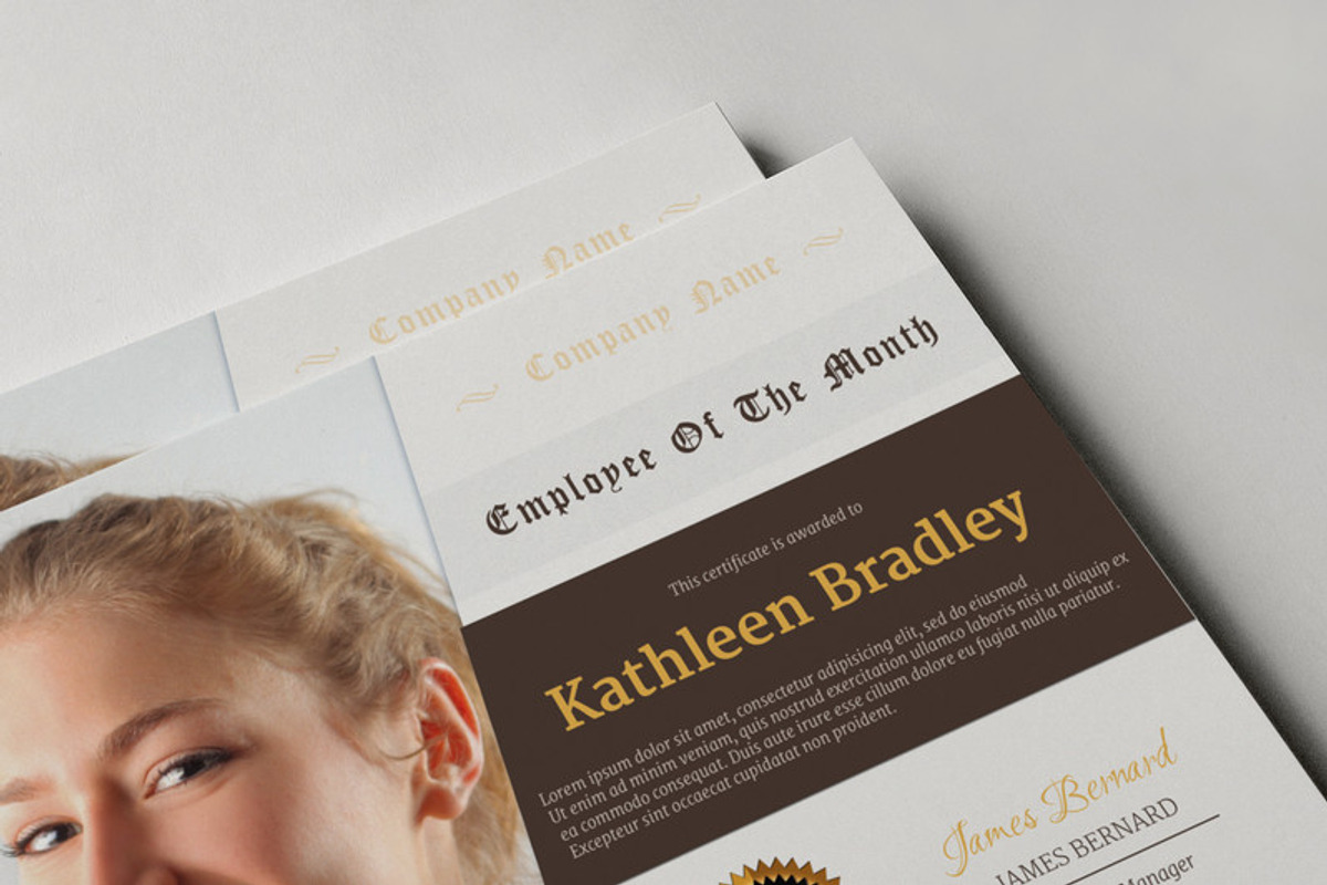Employee Of The Month Certificate, a Stationery Template by Visual Impact (Photo 3 of 3)