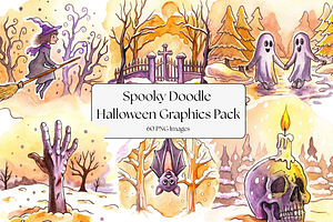 Spooky Doodle Halloween Graphics Pac