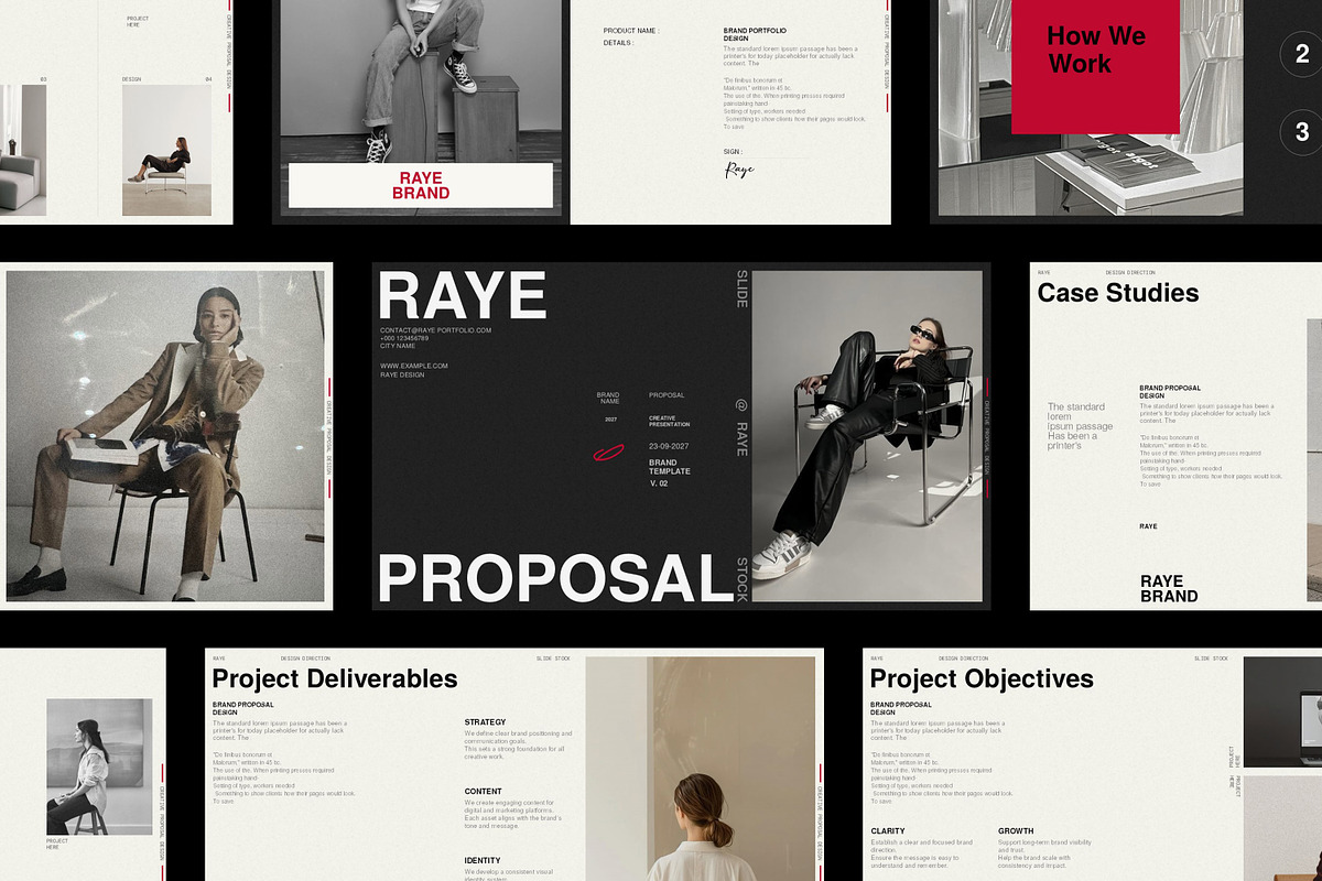 RAYE | Brand Proposal Template, a Presentation Template by slidestock55 (Photo 2 of 10)