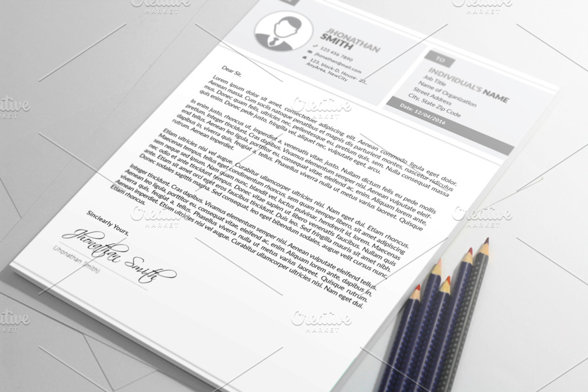 MS Word Resume Template Cover Letter, a Resume Template by WonderShop (Photo 3 of 3)