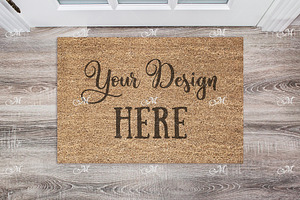 Coir Doormat Mockup PSD, JPEG