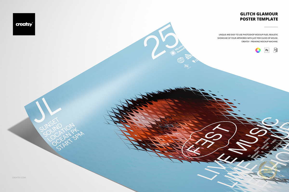 Glitch Glamour Poster Template, a Poster Template by creatsy5 (Photo 1 of 4)