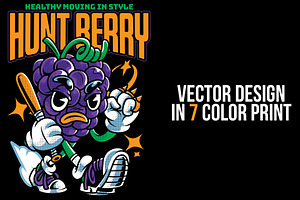 Hunt Berry T-Shirt Illustration