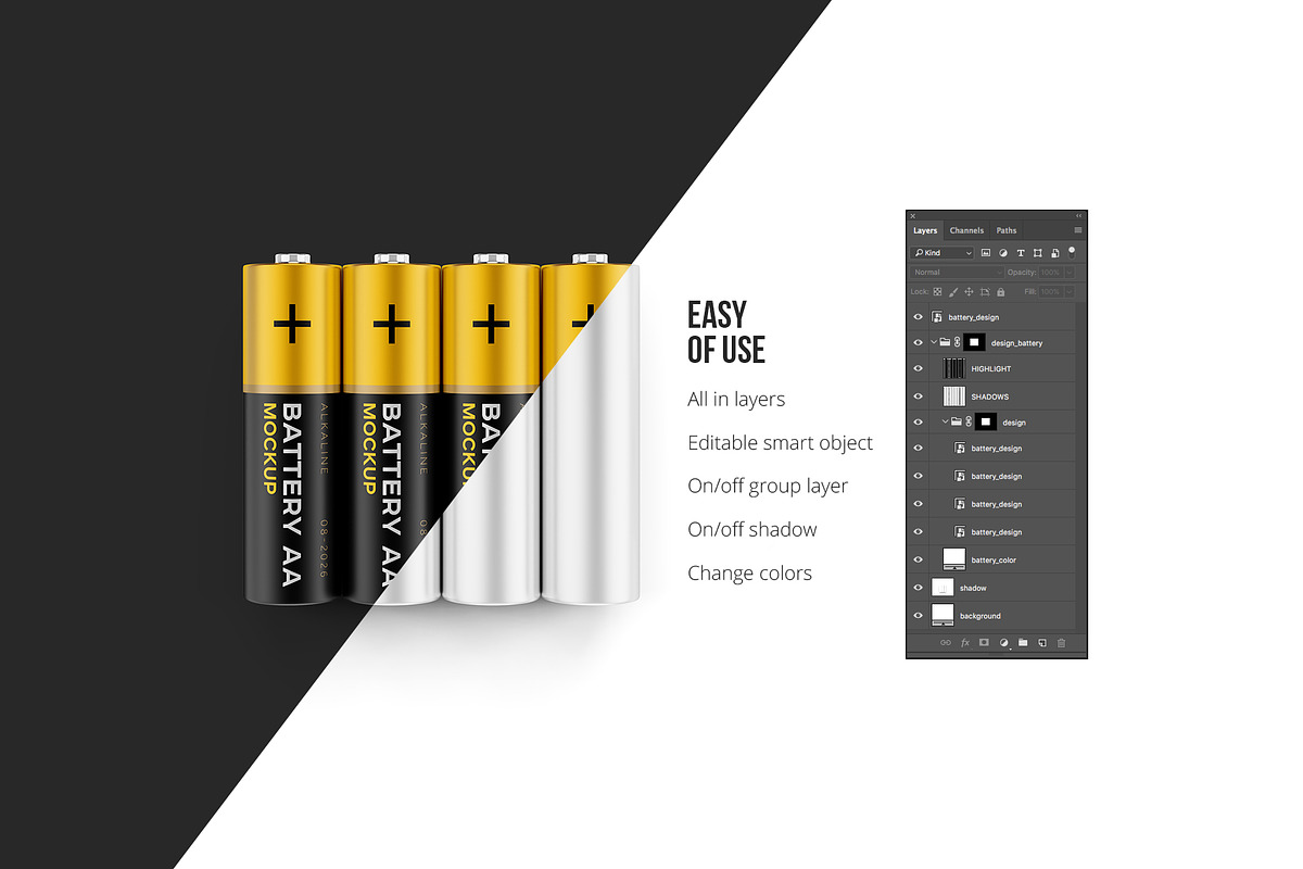 Battery AA. 3in1 Mockup, a Packaging Mockup by easymock (Photo 10 of 16)