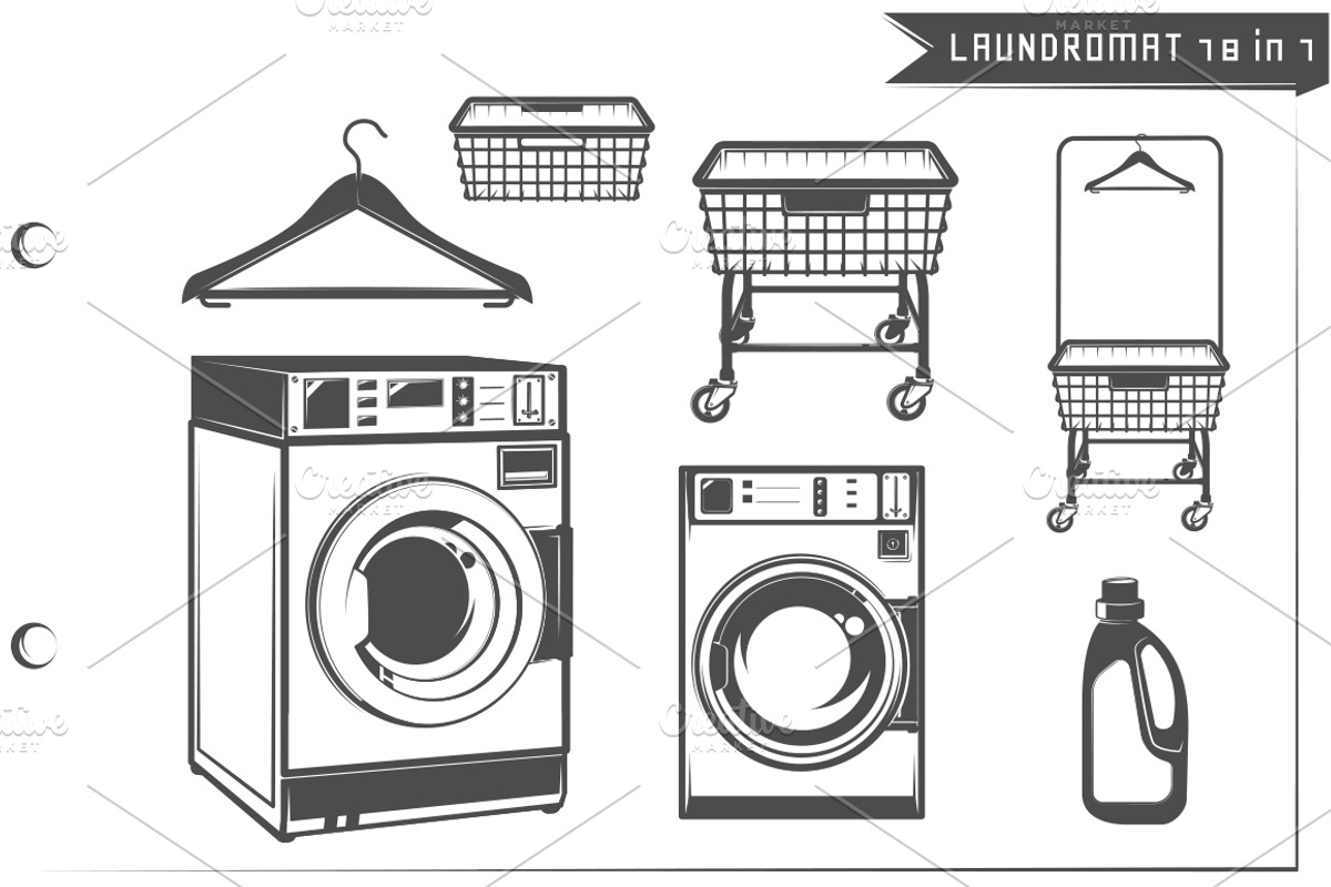 18 in 1 Set of Laundromat, an Object Graphic by Hadanello88 (Photo 2 of 5)