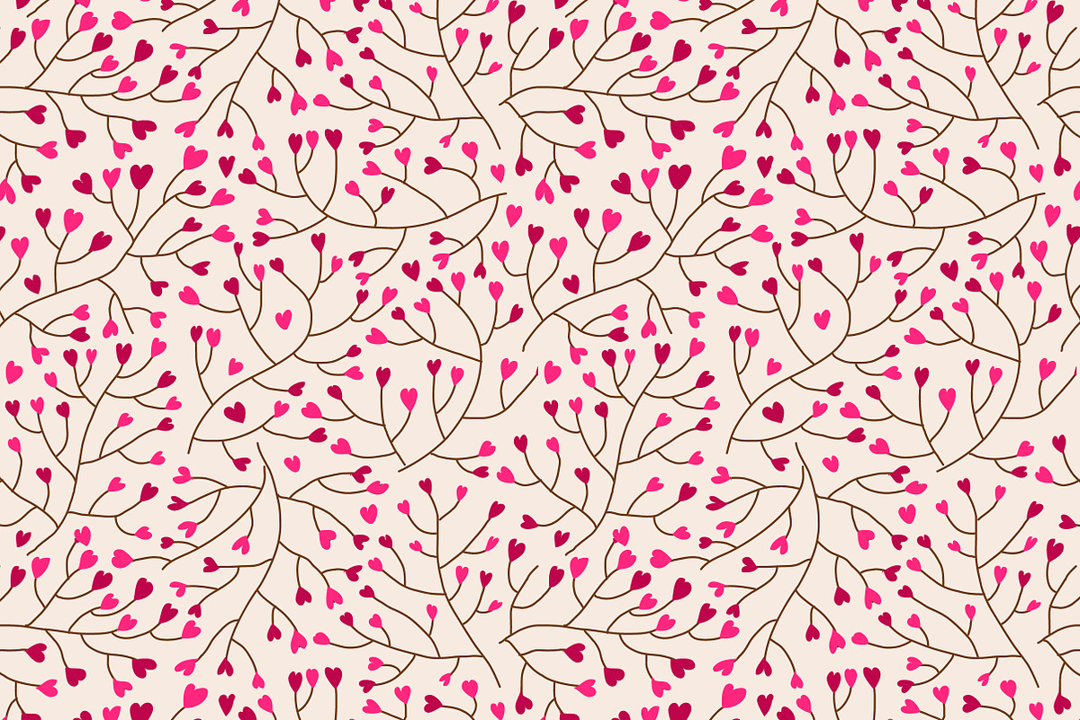 Set of 18 romantic seamless patterns preview 2