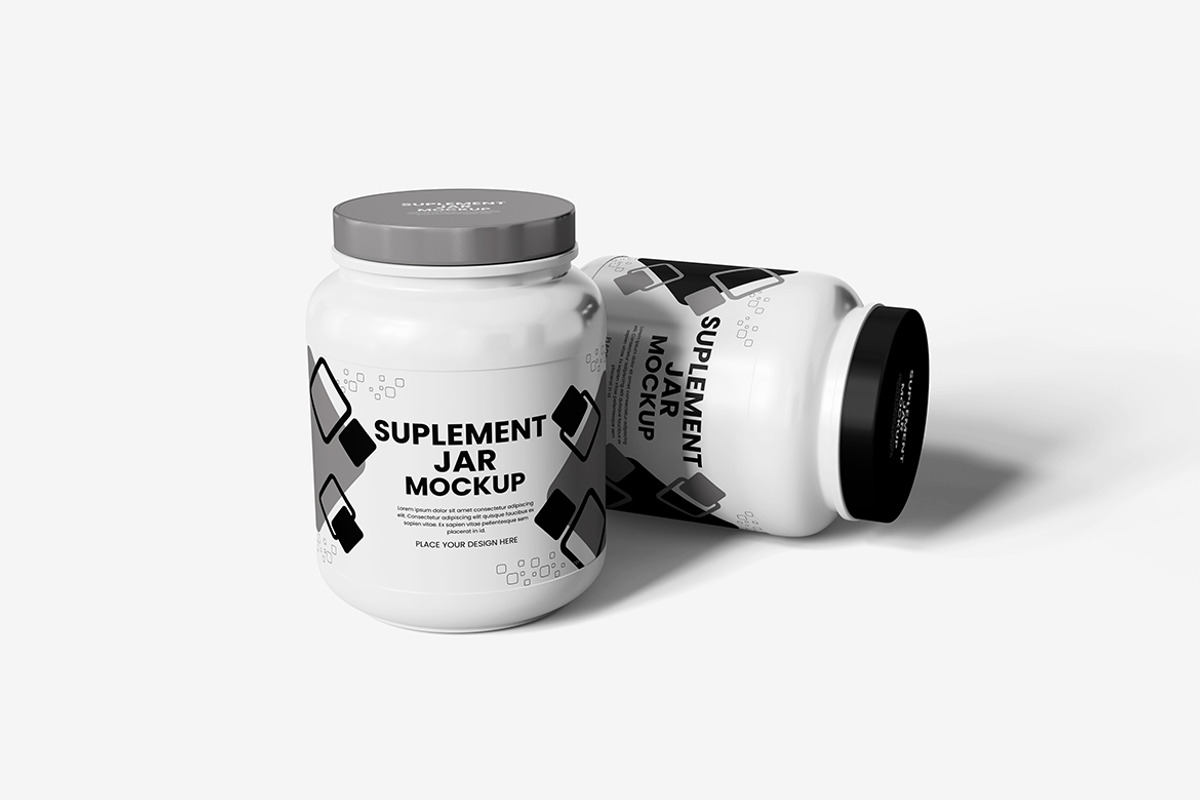 Supplement Jar Mockup, a Packaging Mockup by bimockup (Photo 3 of 6)
