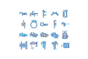 clamp vice grip tool metal icons, an Object Illustration by pikepicture