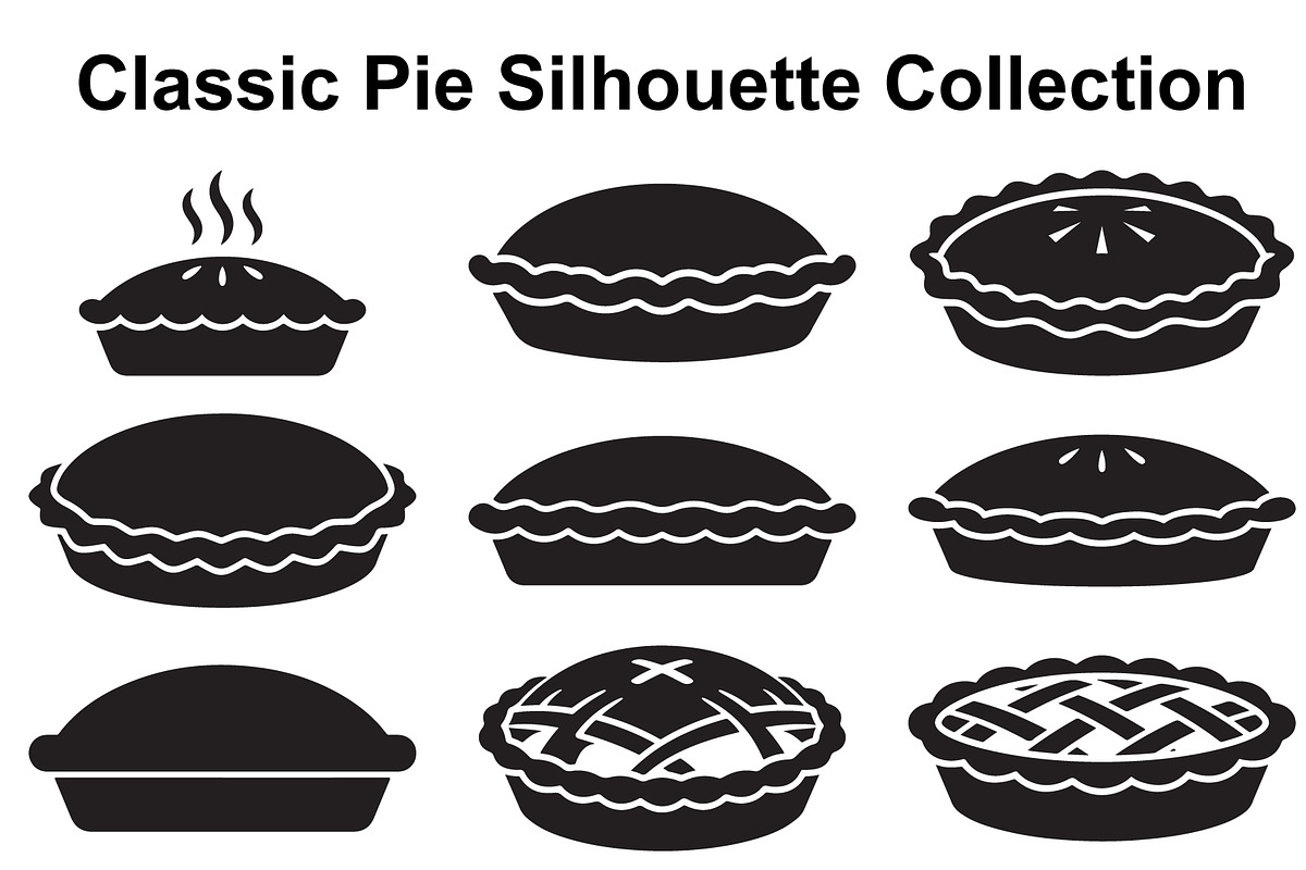 Homestyle Pie Silhouette Variety, an Object Graphic by Designer_Momina (Photo 1 of 3)