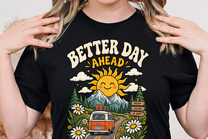Better Day Ahead Cute Camper PNG