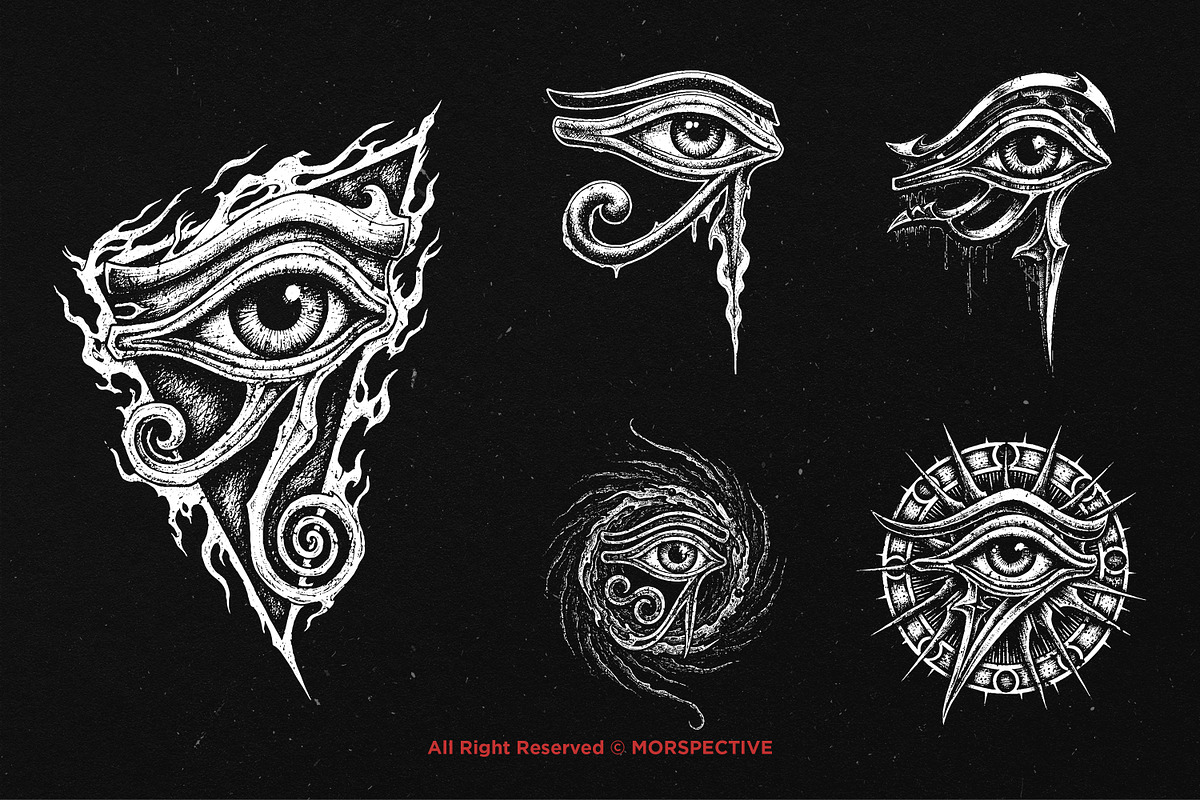 10 Bundle Dark Art Horus Eye Egypt, an Illustration by Morspective (Photo 3 of 7)