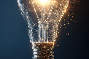Glowing Lightbulb Network Innovation, a Photo by Pixeness Studio
