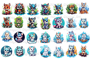 Watercolor Cute Wolf Clipart, an Object Graphic by Negarin Digital Art (Thumbnail 3 of 11)