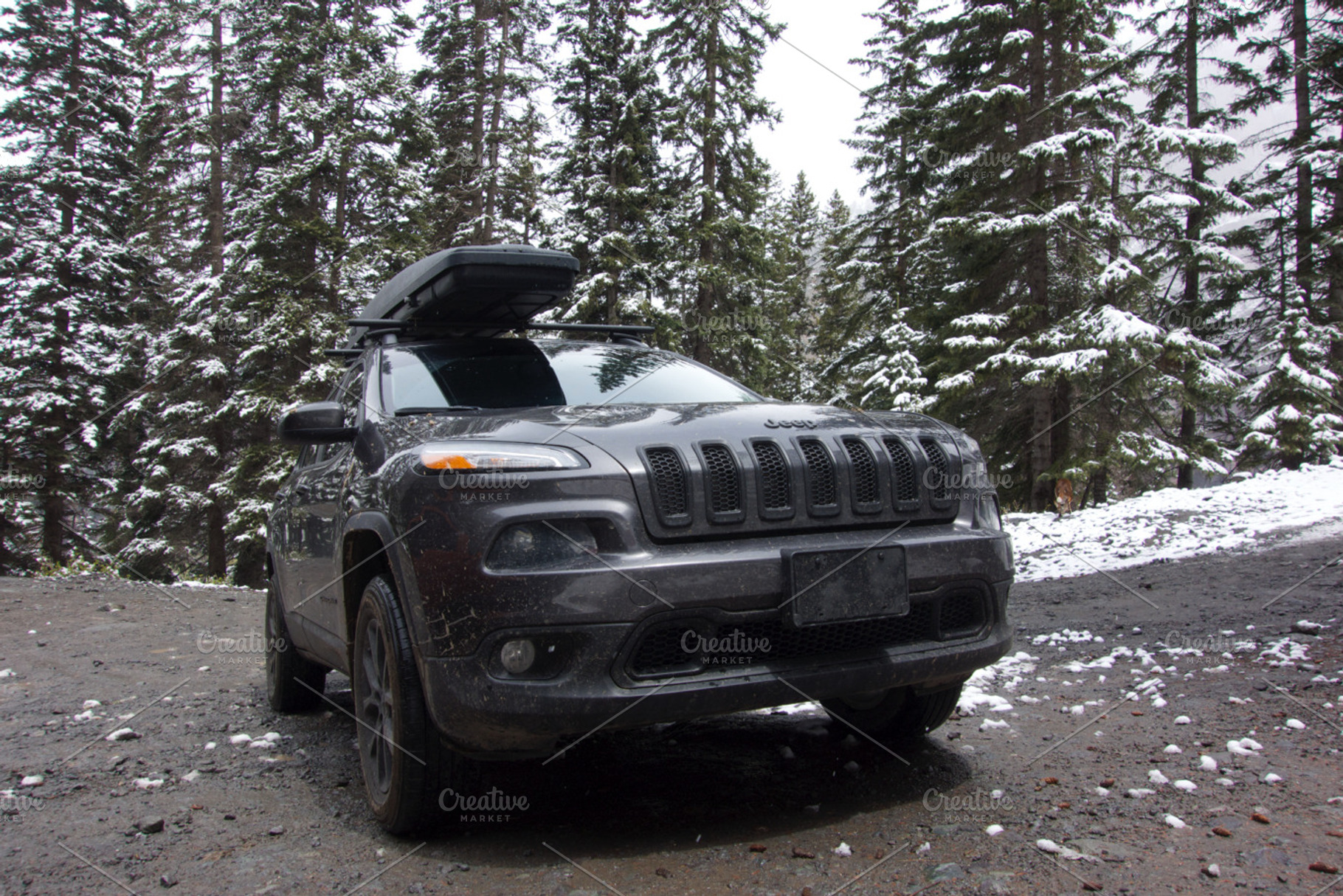 Dirty Jeep Cherokee in Forest, a Transportation Photo by Amazing Photography
