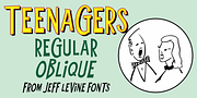 Teenagers JNL, a Handwritten Font by Jeff Levine Fonts (Thumbnail 1 of 5)