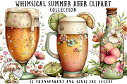 Whimsical Summer Beer Clipart, an Illustration by OK Design (Thumbnail 1 of 6)