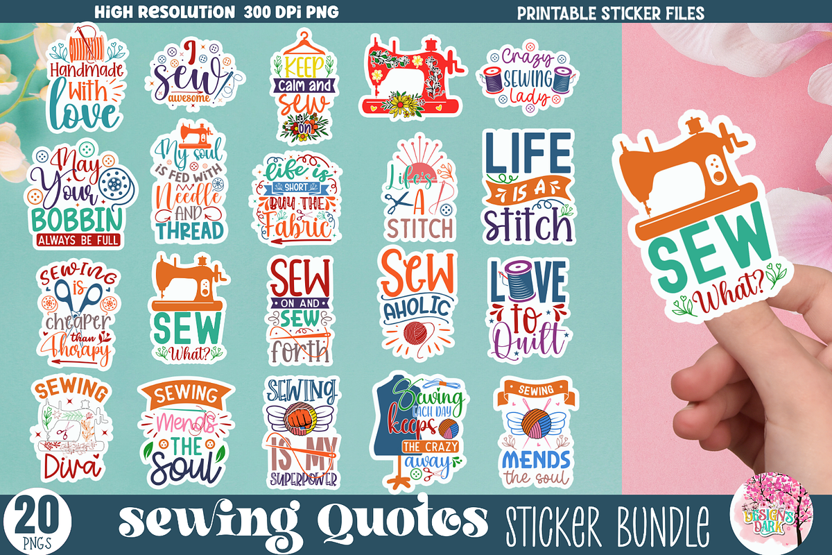 Sewing Quotes Sticker Bundle, an Object Graphic by Design's Dark (Photo 1 of 10)