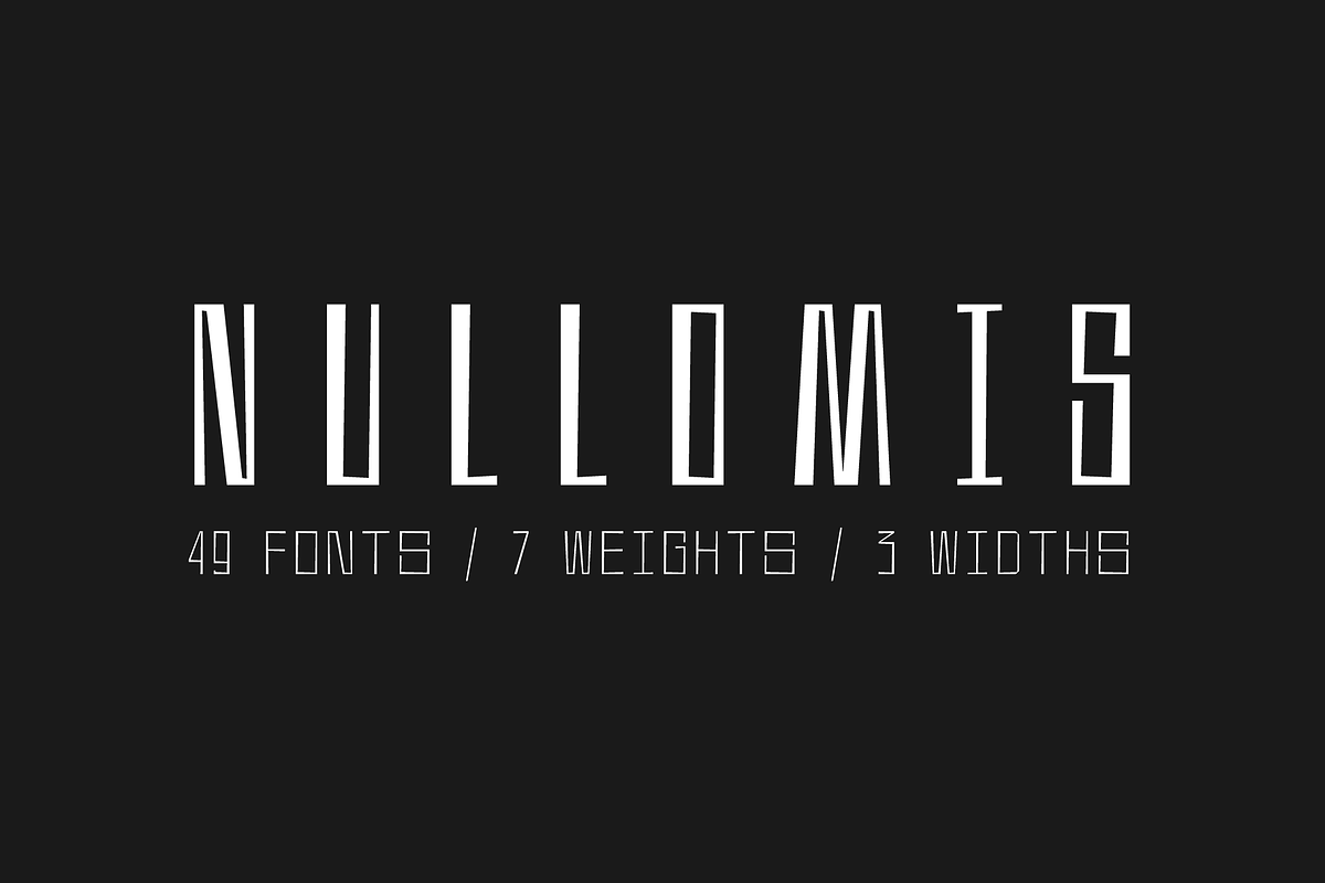 Nullomis | 49 fonts - 70% OFF, a Sans Serif Font by kulturrrno (Photo 1 of 11)