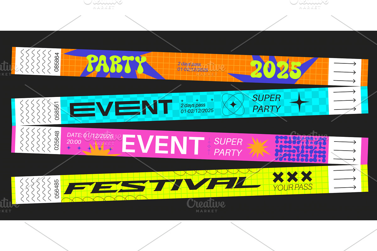 Party bracelet mockups set isolated, a Sport Illustration by art PVP - market