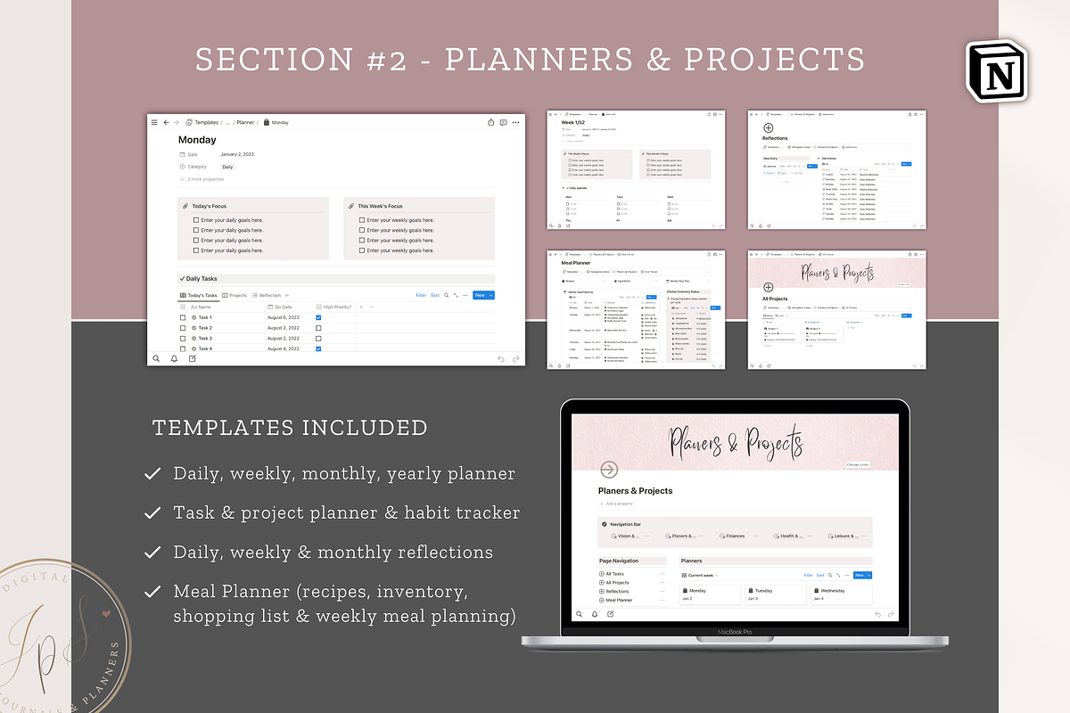 Notion Life and Work Planner, an App Template by Designs by Darowan (Photo 4 of 10)