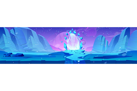 Fantasy ice space background with, an Illustration by art PVP - market