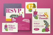 Magenta Botanical Wedding Invitation, an Invitation Template by graphicook (Thumbnail 3 of 3)