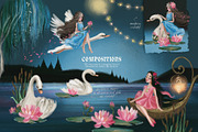 Enchanted Swan Lake, an Animal Illustration by Anna Babich (Thumbnail 4 of 8)
