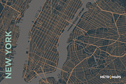 MAP SET - Blue/Bronze - 6 Maps, a Graphic by MetroMaps (Thumbnail 5 of 7)