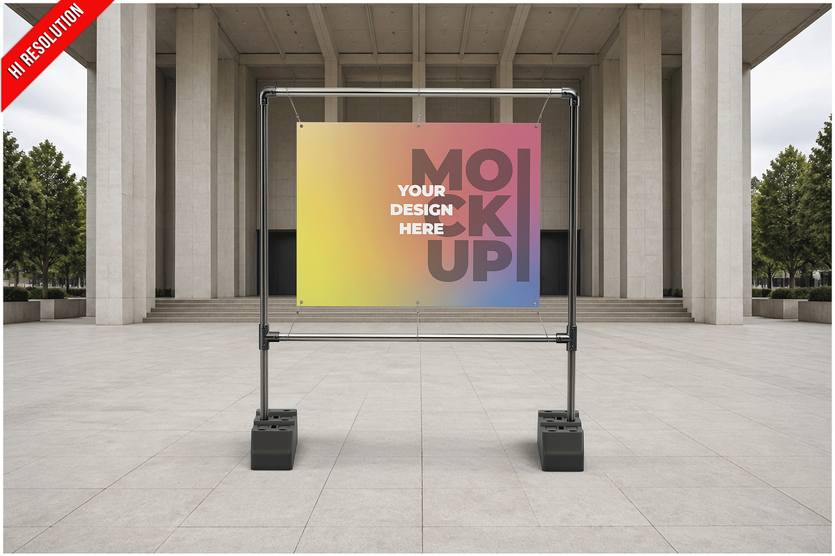 Banner In Front Of The Event PSD, an Advertising Mockup by Bruno's Shop (Photo 1 of 3)
