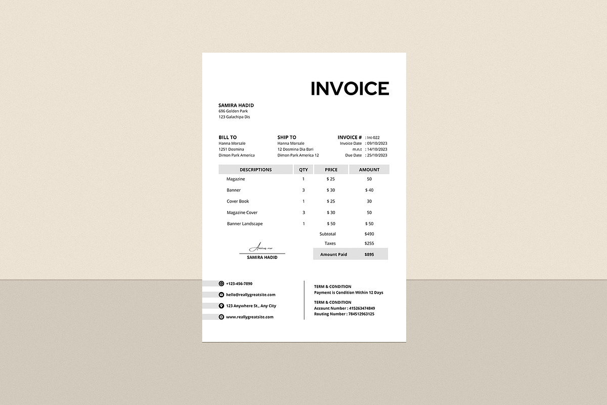 Invoice Template Layout, a Flyer Template by MNT-Creator (Photo 2 of 2)