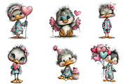 quirky valentine day duck clipart, an Illustration by CreationArt (Thumbnail 4 of 5)