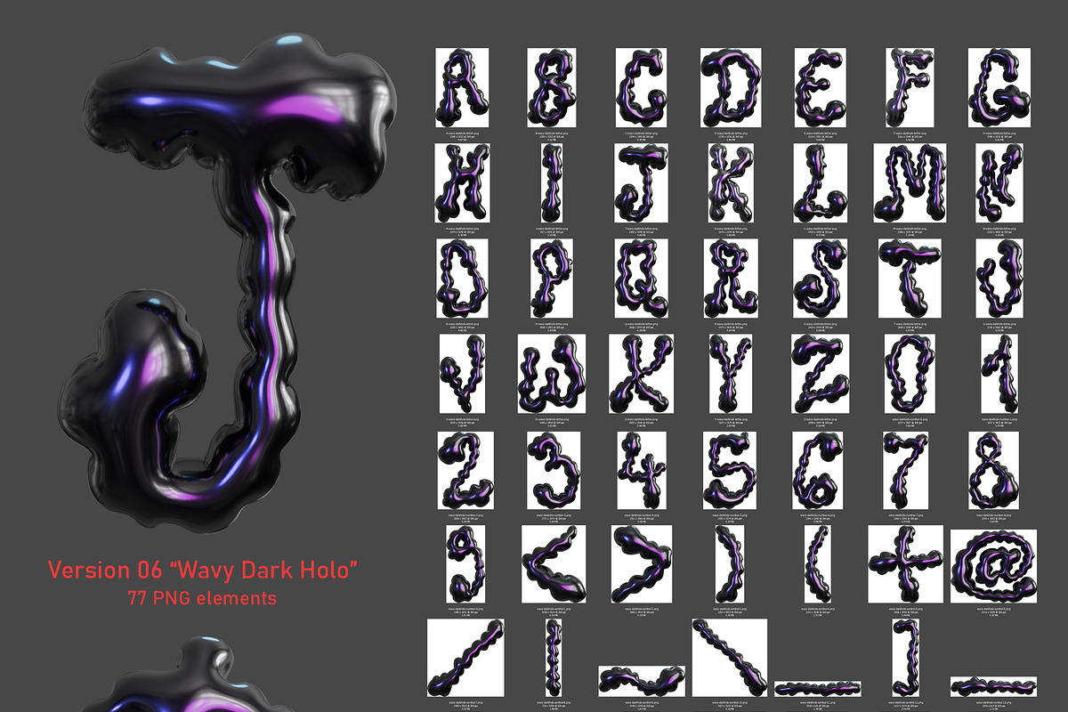 Wavy 3D Type - Liquid Chrome Letters, a Graphic by LarysaZabrotskaya (Photo 11 of 14)