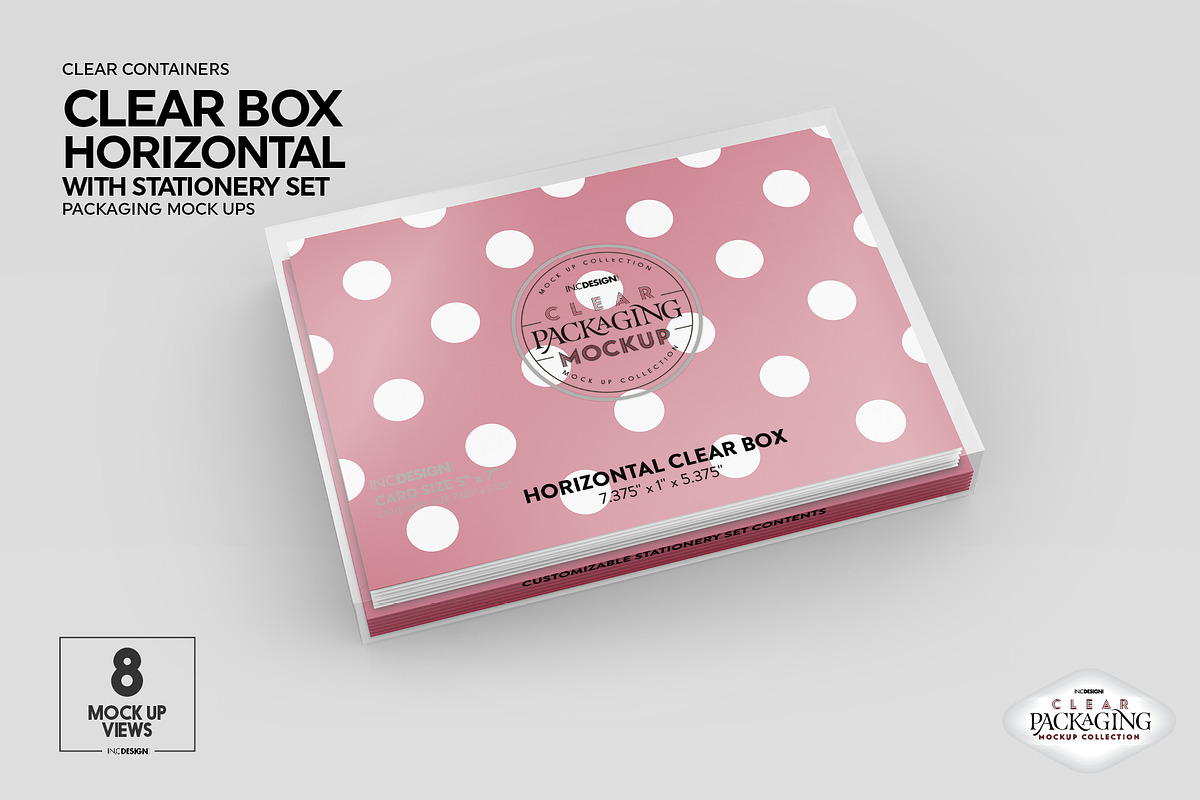 Clear Box with Stationery Set Mockup, a Packaging Mockup by INCDesign (Photo 14 of 19)