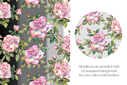 Watercolor Garden Rose Patterns, a Pattern Graphic by Jeanna Draw (Thumbnail 3 of 12)