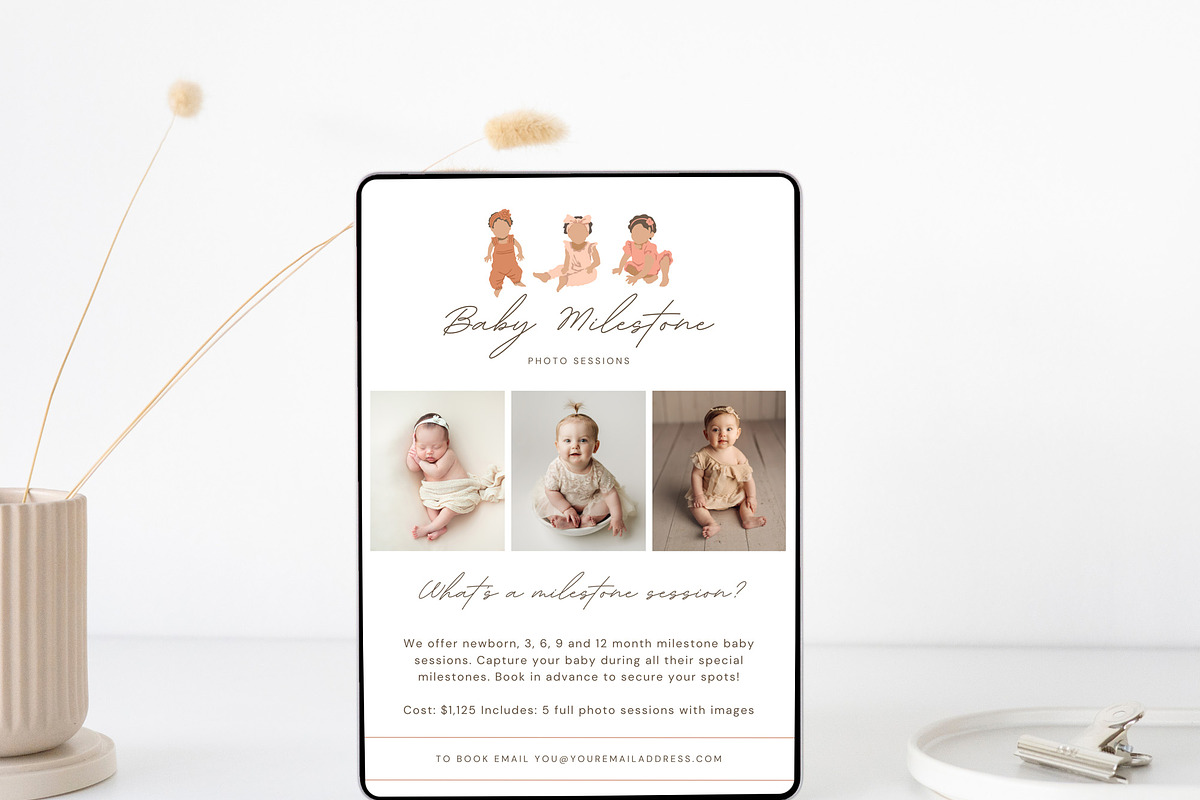 Baby Milestone Photographer Pricing, a Templates & Theme by Sweet Little Muse