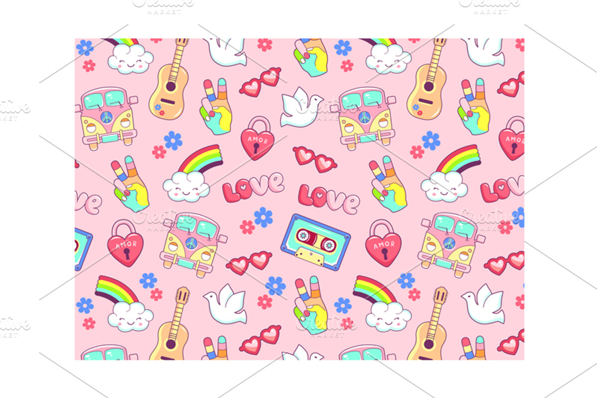 Hippie style icons and stickers, an Icon by Teneresa (Photo 2 of 2)