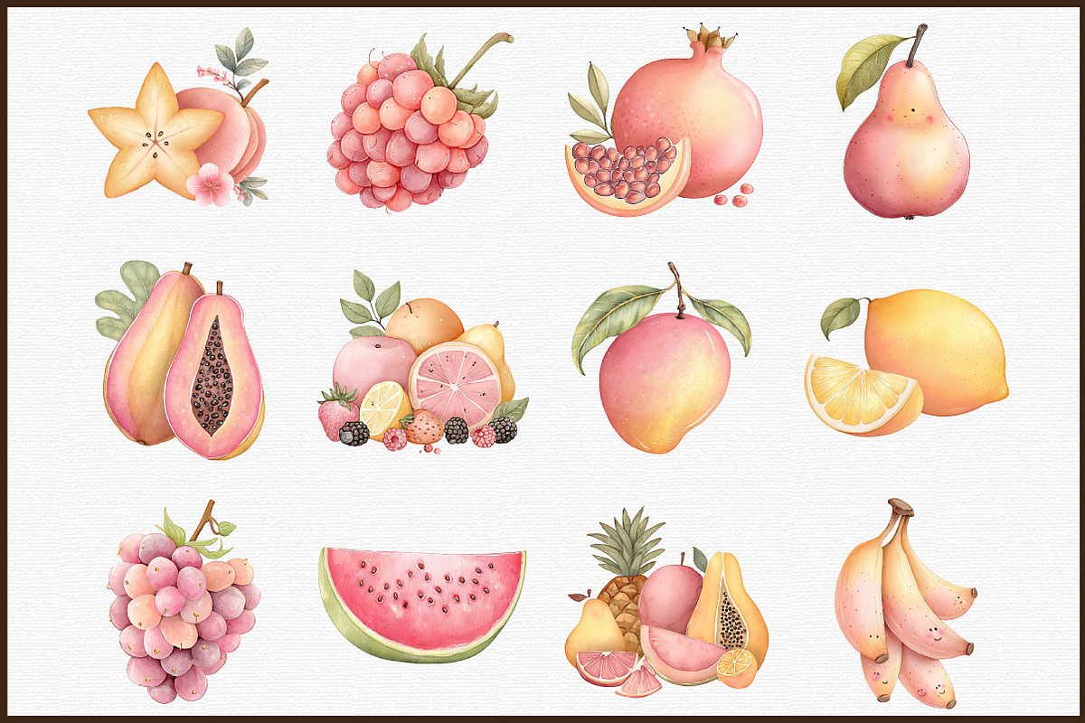 Watercolor Fruits Clipart, an Illustration by Sublimation Artist (Photo 3 of 6)