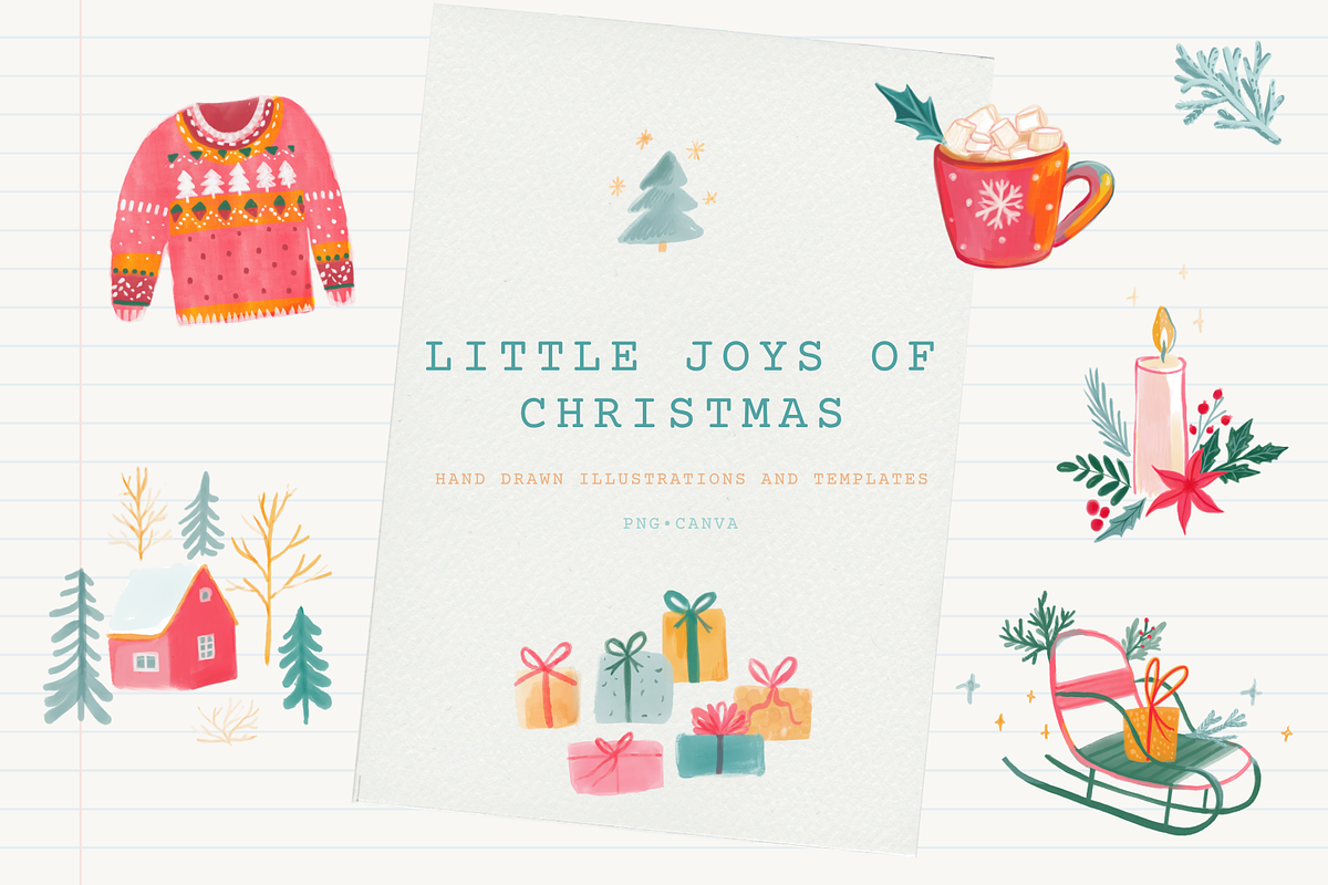 Hand Drawn Cozy Christmas Art, an Illustration by Anna's Creative Store (Photo 1 of 9)