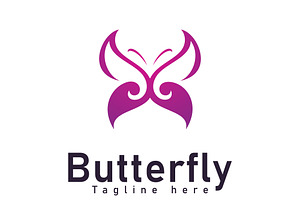 Butterfly logo design template, a Graphic by T.Vooka